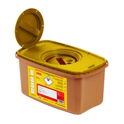 Woodsafe Sharps Bin Lid And Screw Fit Cap 6 Litre Brown 6L