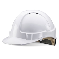 Beeswift Wheel Ratchet Vented Safety Helmet White 