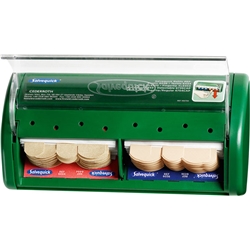 Salvequick Plaster Dispenser With 40 Waterproof And 40 Fabric Plasters  Green 