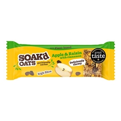 SOAK'd OATS Apple & Raisin Oat Bar 42g [Pack of 16]