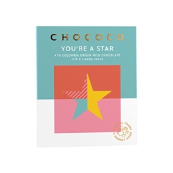 Chococo 47% 'You’re a Star' Milk Chocolate Bar 75g [Pack of 12]