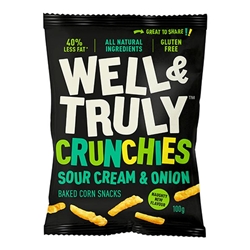 Well&Truly Crunchy Sour Cream and Onion 100g [Pack of 14]