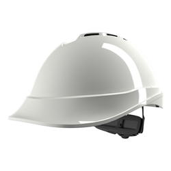 Msa V-Gard 200 Fas-Trac Iii Vented Safety Helmet White 