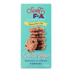 Sweet FA Gluten Free Oat & Raisin Cookies 125g [Pack of 12]
