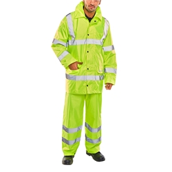Beeswift Hi-Vis Lightweight Waterproof Suit Saturn Yellow Xl
