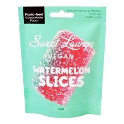 Sweet Lounge Vegan Fizzy Watermelon Pouch 65g [Pack of 10]