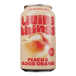 Living Things Peach & Blood Orange Soda 330ml [Pack of 12]