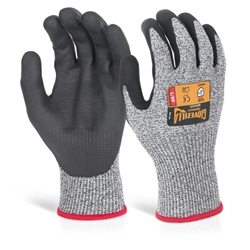 Beeswift Glovezilla Nitrile Palm Coated Gloves Grey Xl