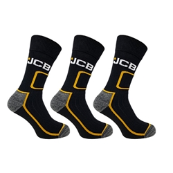 JCB Workwear Shin Protect Work Socks Black 6-11