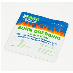 Click Medical Emergency Burn Gel Dressing 10 X 10Cm White/Blue 10X10Cm
