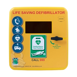 Click Medical Defibrillator Polycarbonate Cabinet With No Lock Heater And Light Yellow 