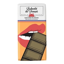 Le Chocolat des Français Bouche Milk Chocolate Hazelnuts 80g [Pack of 10]