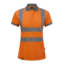 Ewear Recyclable Womens Hi Vis S/S Polo Shirt Or 18 (3Xl)