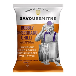 Savoursmiths Crisps Bubbly and Serrano Chilli 150g [Pack of 12]