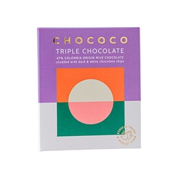 Chococo 47% Colombian origin Milk chocolate with dark and white chocolate chips 75g [Pack of 12]