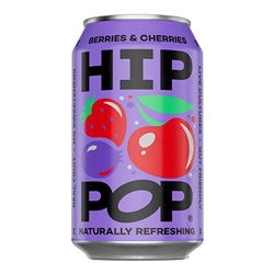 Hip Pop Natural Soda Berries & Cherries 330ml [Pack of 12]