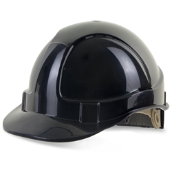 Beeswift Wheel Ratchet Vented Safety Helmet Black 