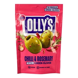 Olly's Olives The Bandit - Chilli & Rosemary Green Olives 50g [Pack of 12]