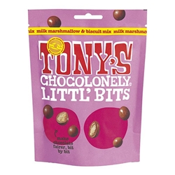 Tony's Chocolonely Littl' Bits Milk Marshmallow & biscuit mix 100g [Pack of 8]