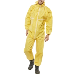 Beeswift Disposable Coverall Microporous Type 4/5/6 Yellow M
