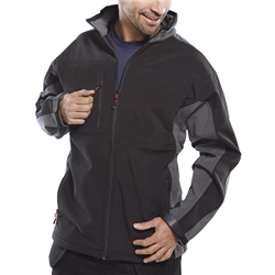 Beeswift Two-Tone Soft Shell Jacket Black/Grey Xs