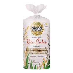 Biona Organic Rice Cakes No Salt GF 100g [Pack of 12]