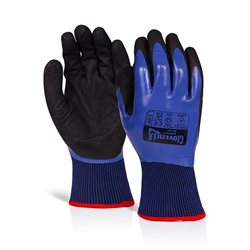 Glovezilla Waterproof Thermal Nitrile Gloves Blue Xxl