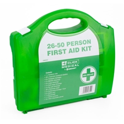 Click Medical 26-50 Person First Aid Kit With Eyewash And Burn Dressings Green 