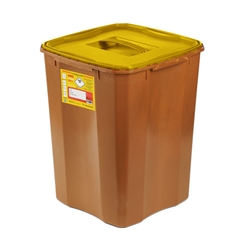 Woodsafe Sharps Bin Full Lid 50 Litre Brown 50L