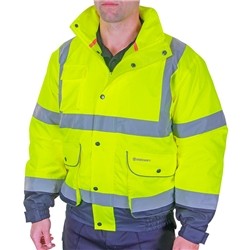 Beeswift Two-Tone Hi-Vis Constructor Bomber Jacket Saturn Yellow / Navy Xl