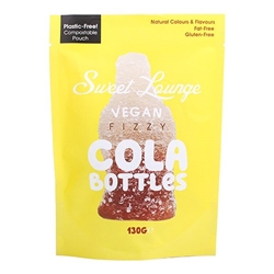 Sweet Lounge Vegan Fizzy Cola Bottles Pouch 130g [Pack of 8]