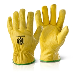 Beeswift Quality Lined Drivers Gloves Yellow Xl