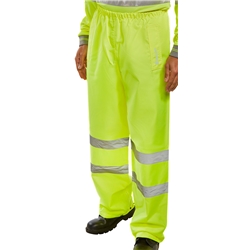 Beeswift Hi-Vis Waterproof Traffic Trousers Saturn Yellow Xxxl
