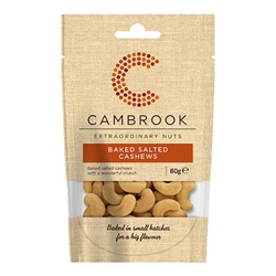 Cambrook Baked & Salted Cashews 80g [Pack of 9]