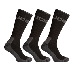 JCB Workwear Heavy Duty Work Socks Black 6-11
