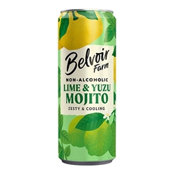 Belvoir Fruit Farm Non Alcoholic Lime and Yuzo Mojito Can 250ml [Pack of 12]