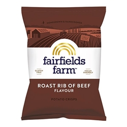 Fairfields Farm Crisps Roast Rib of Beef Crisps 150g [Pack of 10]