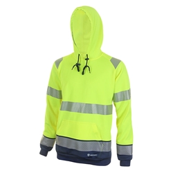 Beeswift Deltic Hi-Vis Two-Tone Hoodie Saturn Yellow / Navy L