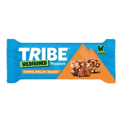 TRIBE x Wildfarmed Flapjack Toffee, Pecan & Raisin 50g [Pack of 16]
