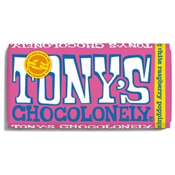 Tony's Chocolonely White Chocolate Raspberry Popping Candy 180g [Pack of 15]