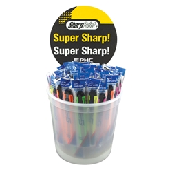 Phc Counter Top Display Bucket With 75 Assorted Snap Off Knives Clear 