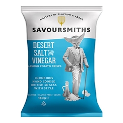 Savoursmiths Crisps Desert salt and Vinegar 150g [Pack of 12]