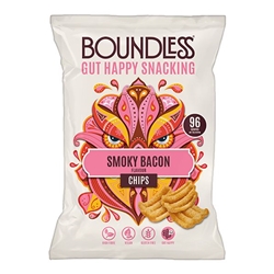 Boundless Smoky Bacon Chips, Sharing Bag 80g [Pack of 10]