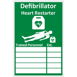 Click Medical Aed Trained Personnel Sign Rigid Plastic Green 20X30Cm