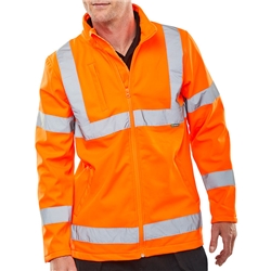 Beeswift Hi-Vis Soft Shell Lightweight Rail Spec Jacket Orange 5Xl