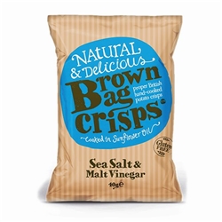 Brown Bag Crisps Sea Salt and Malt Vinegar 40g [Pack of 20]