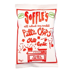 Soffle's Pitta Chips Chilli and Garlic MILD 60g [Pack of 15]