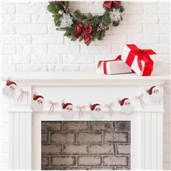 Santa & Bow Christmas Garland Decoration - 2m