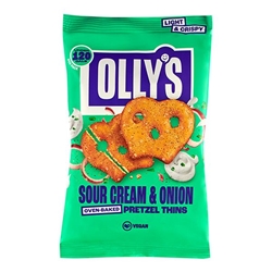 Olly's Pretzel Thins - Vegan Sour Cream & Onion 35g [Pack of 10]