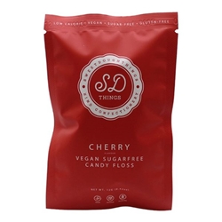 SweetDoughThings Cherry Flavour Sugar-Free Candy Floss 12g [Pack of 10]